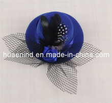 Pet Feather Black Mesh Hat