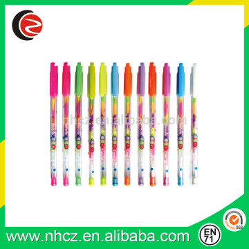 colored plastic gel pen set with logo