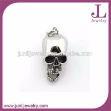 Silver Black Men's Gothic Skull Stainless Steel Pendant Necklace