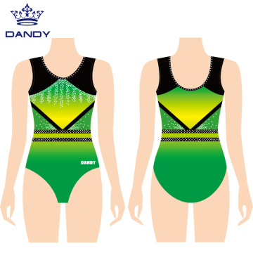 Fashionable Girls Gymnastics Suits With Breathable Mesh