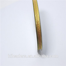 Wholesale Wired Gold Color Organza Ribbon Christmas Decorative Ribbon