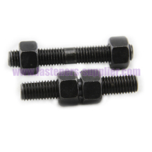 Black Plated Double Thread Bolt With Nut