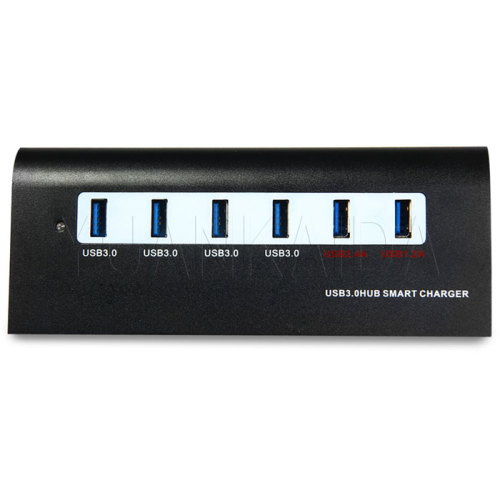 Aluminium USB 3.0 HUB 6-poorten met laadkabels