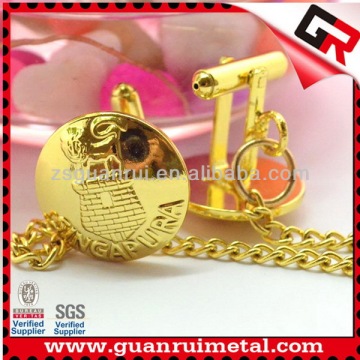 Design hot sell gold chain cufflinks