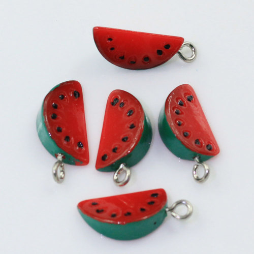 Artificiale Mini Kawaii A forma di Anguria Resina Cabochon Frutta Resine Charms Per Bambini FAI DA TE Portachiavi Decor Charms