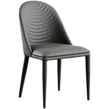 Modern Luxury Furniture: Brown Muebles Sedie Grey Genuine PU Leather Faux Chair for Dining Room