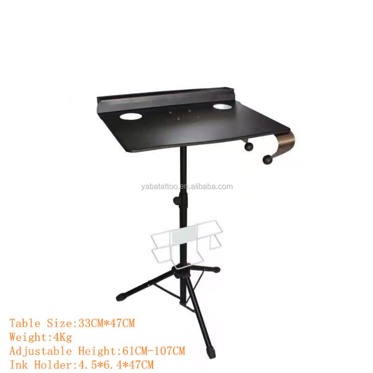 Professional Tattoo Tray Work Station Tattoo Table Desk Tattoo Furniture Adjustable Durable & Convenient Black color