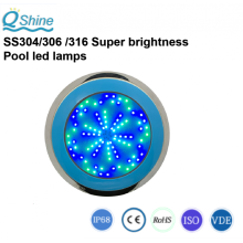 SS304/316 حمام السباحة المملوء بالراتنج المسطح LED PISCINA