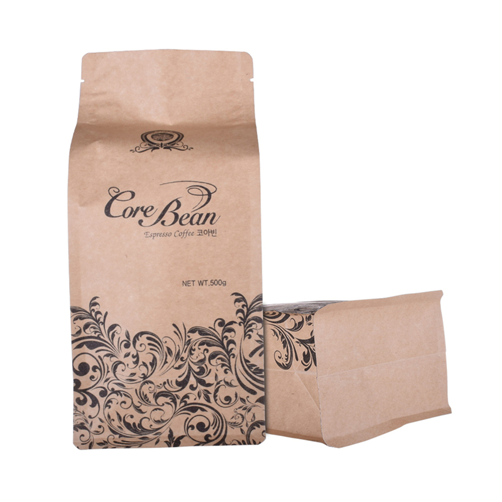 1000g Bio Pack Brown Kraft Paper Coffee Coffee Coffee With Zipper