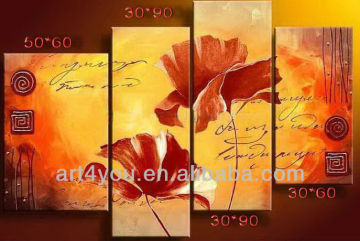 Xiamen Pink Flower Handmade Oil Painting Design