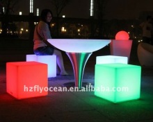 FO-8520 Illuminated LED bar table,led round outdoor table,bar counter furniture sets