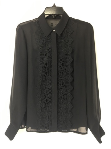 Women's Black Lace Long Sleeve Shirt