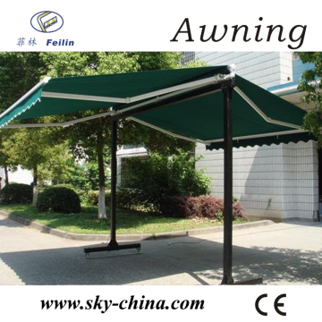Retractable awning iron awning