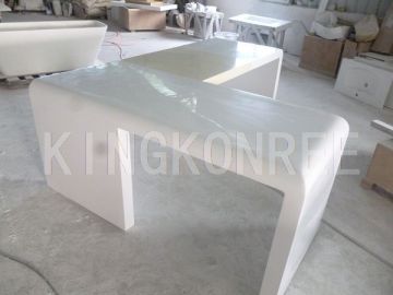 White 30mm Half Bullnose Corian Marble Table Tops Granite Kitchen Counters