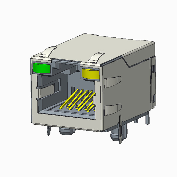 RJ45 ekranowany modułowy JACK CAT6 z diodami LED EMI