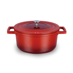 Enameled Cast Iron Dutch Oven Non Stick Bread Baking Pot With Lid Suitable For Bread Baking Use On Gas Electric Oven Red