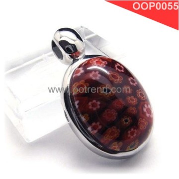 Imported Italy stone inlaid stainless steel pendant Italy culture fashion pendant charm