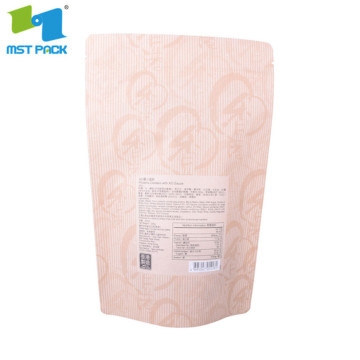 16 oz kraftpapier opstaande barrièrezakjes rits met venster