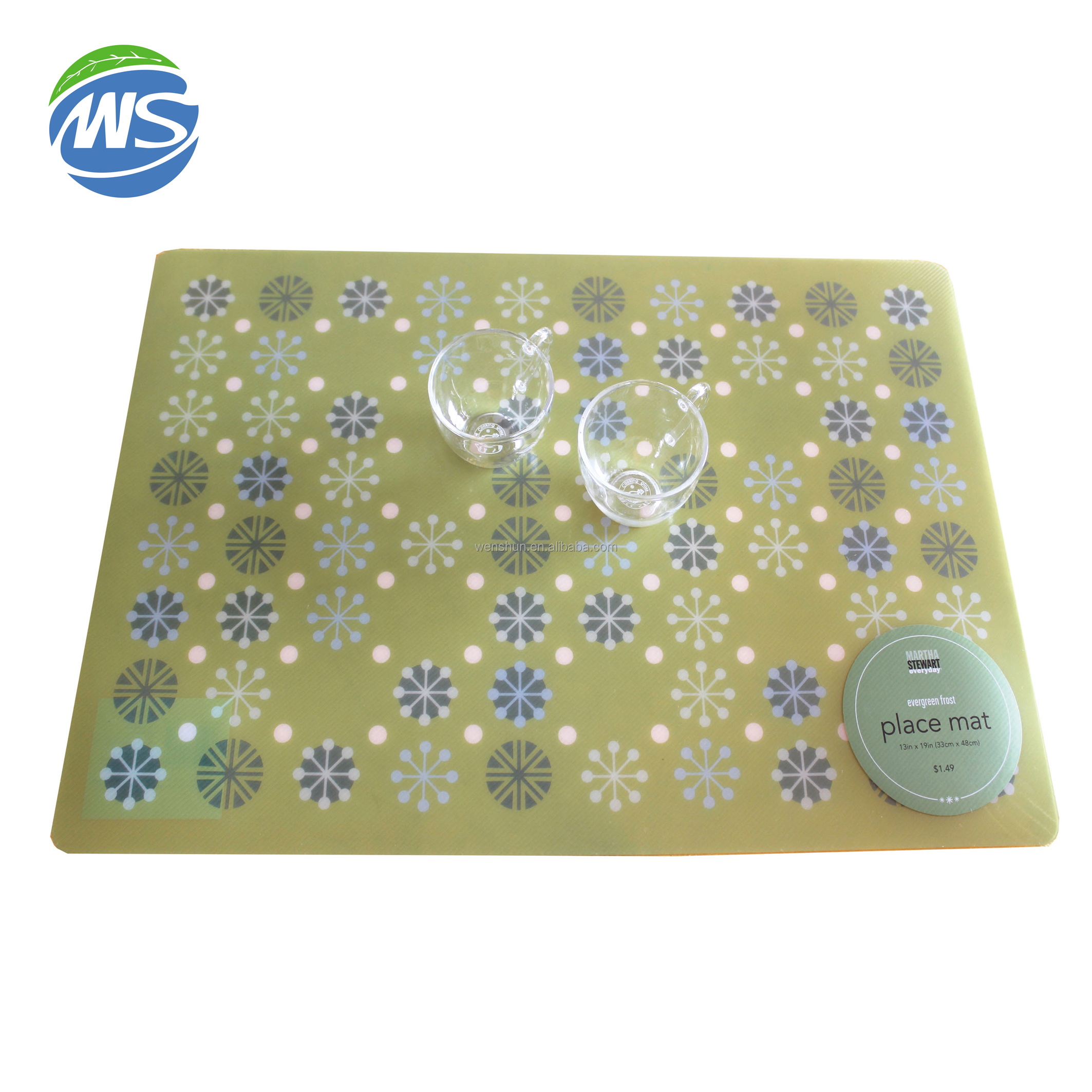 Custom Design Decoration 100% Food Grade 12" X 18" Square Kitchen Table Mat