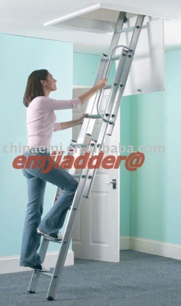 aluminium ladder/telescopic ladder---2/3 section loft ladder