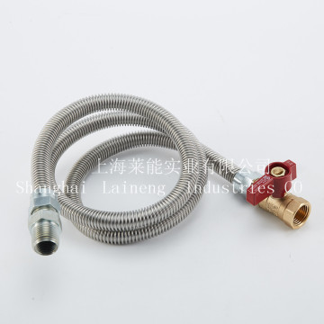 CSA Certified SS Flexible Gas Hose with Valve for Gas Connector