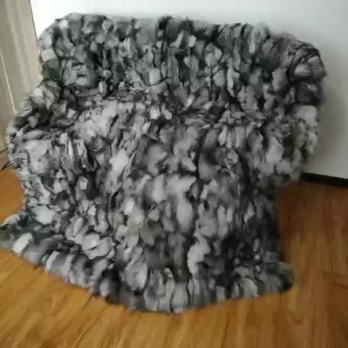 China factory wholesale Super Soft Fuzzy Light Weight Luxurious Cozy Warm fox fur throw blanket grey throw blanket for sofa