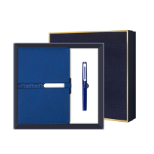 Luxury Executive Gift Set: Premium Leather Notebook with Custom Logo and Silver Buckle Closure