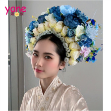 Champagne Blue Clasp Flower Headband Photo Flower Crown