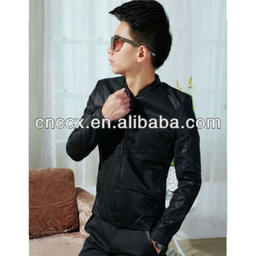 14PJ1019 Slim fashion pu leather jacket man