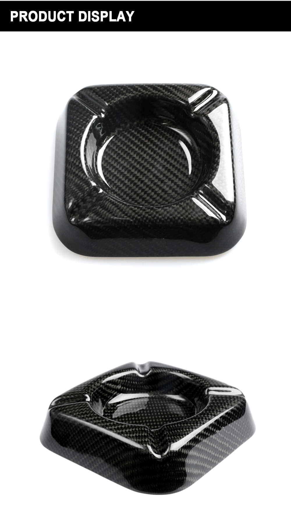 2021 Luxury Gift Accessories Dry Carbon Fiber Cigar Ashtray Pocket Square Custom Logo