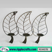 new design leaf shaped metal candle holder