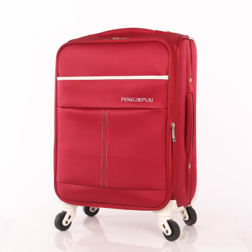 Red and white fabric strong luggage