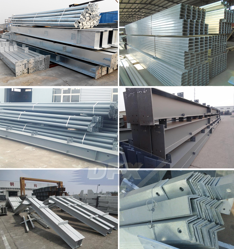 China modern tapered beam steel frame shed garage kits with 18 gauge gi cladding panel