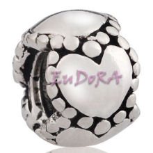 Heart Style Oem Sterling Silver European Bead-crown Bead