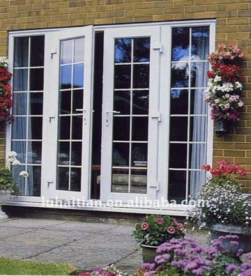 french style pvc soundproof tempered glass casement doors