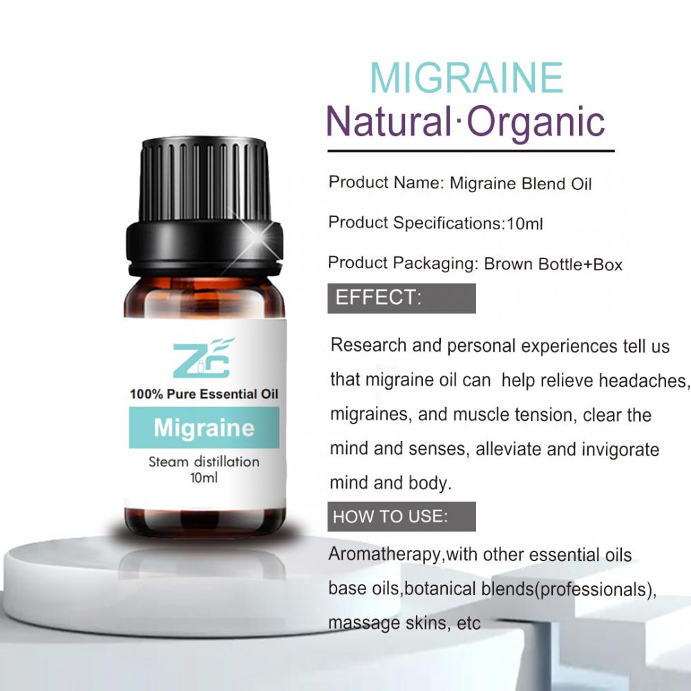 Migraine Care Asse essentielle Mélanges pour le massage