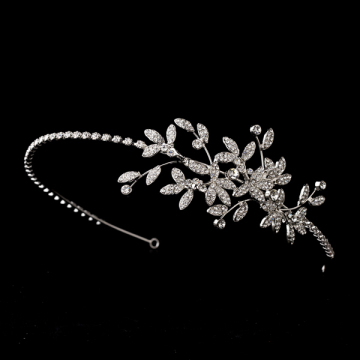 Vintage Side Accented Bridal Rhinestone Vine Headband Wedding Headpiece
