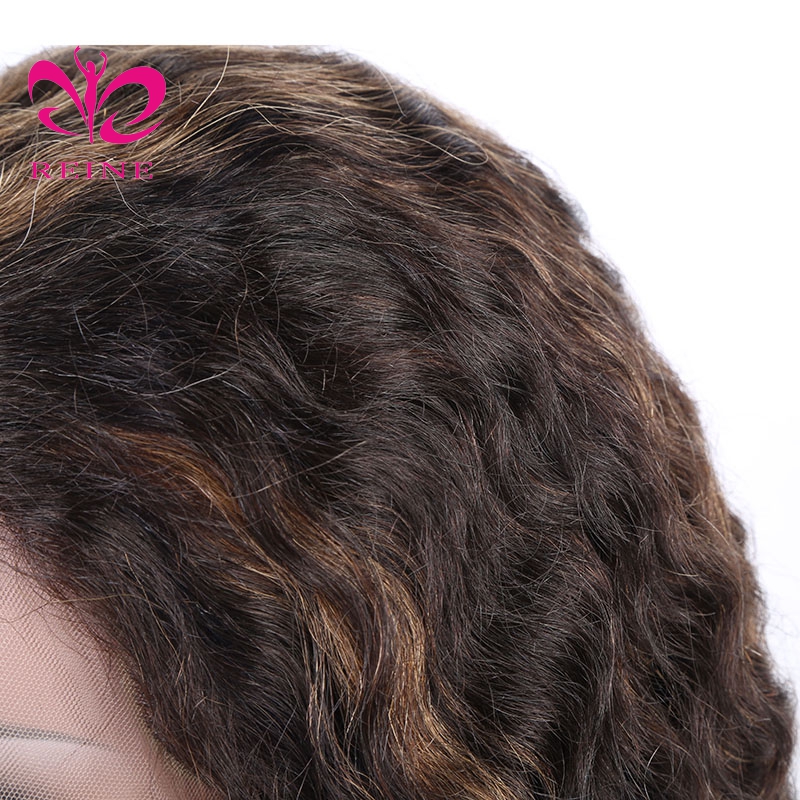 150% Density 1b/27  Mix Color Chinese Virgin Hair Lace Frontal  Wig Water Wave Lace Fronatal  Human Hair Wigs
