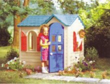 Outside Timber Child Play Garden Cubby House Village Cottage