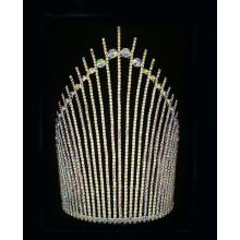 10 pulgadas hechos a mano AB Rhinestone tiara de color desfiles rey corona