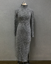 Women's Elegant Knitted Checked Sexy Slim Stretch Dress