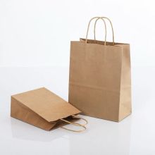Custom Logo Recycled Cheap Takeaway Shopping Brown Kraft Paper Bag with Handle
