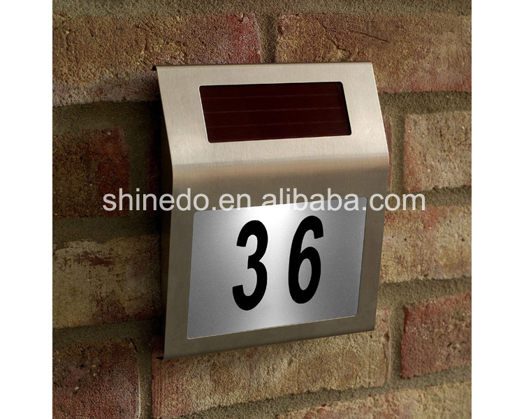 Powerful led Stainless steel solar house number light