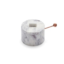 Handcrafted Marble Sugar Box, Seasoning Jar & Copper Spoon Set for Home Cafés and Kitchens
