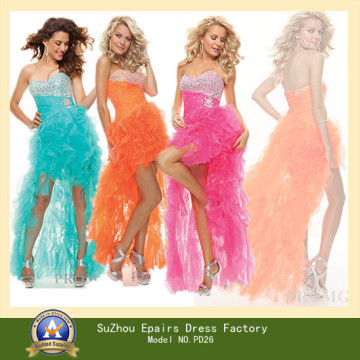 Ruffled Strapless High Low Prom Dress (PD26)