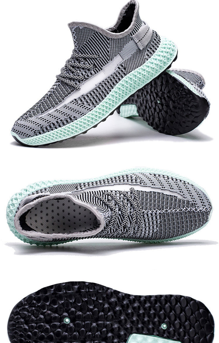 Men's shoes summer new style 2021 Korean fashion breathable starry casual shoes mesh flying woven sports shoes