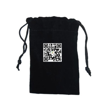 2015 OEM Customized Design Black Velvet Gift Bag With Drawstring