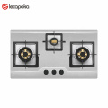 Nhà hàng Gas Stove 3 Thép không gỉ đầu đốt