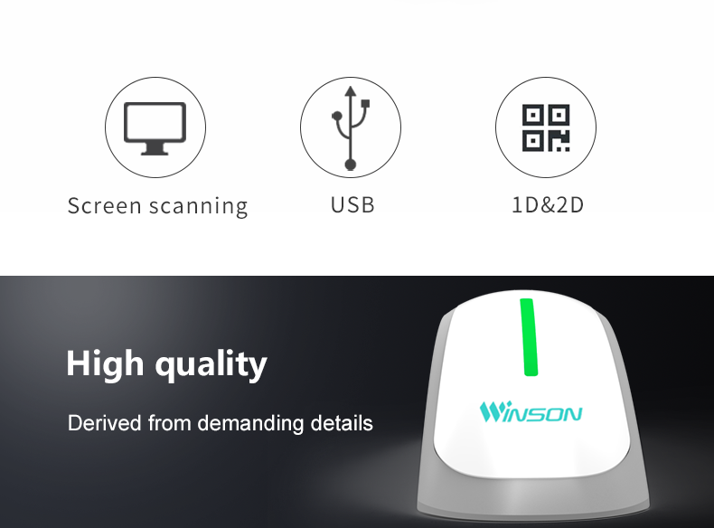Winson WNI-9610 New Style Product 2D CMOS Barcode Scanner POS QR Code Scanner