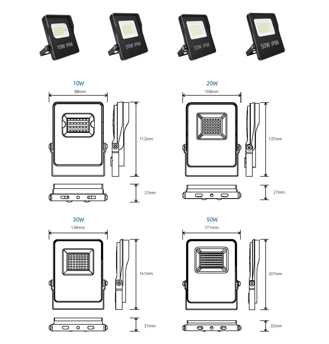 10W 20W 30W 50W LED Flood Light